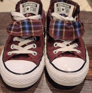 Converse all stars plaid double tounge shoe sz7